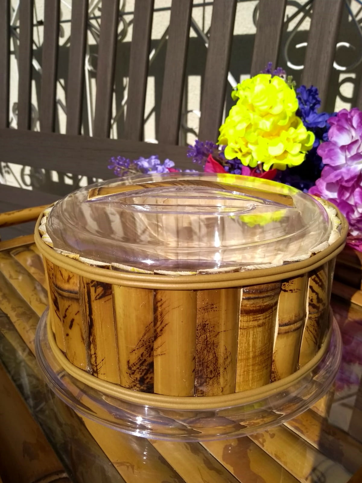Porta Queijo Acrílico Bambu