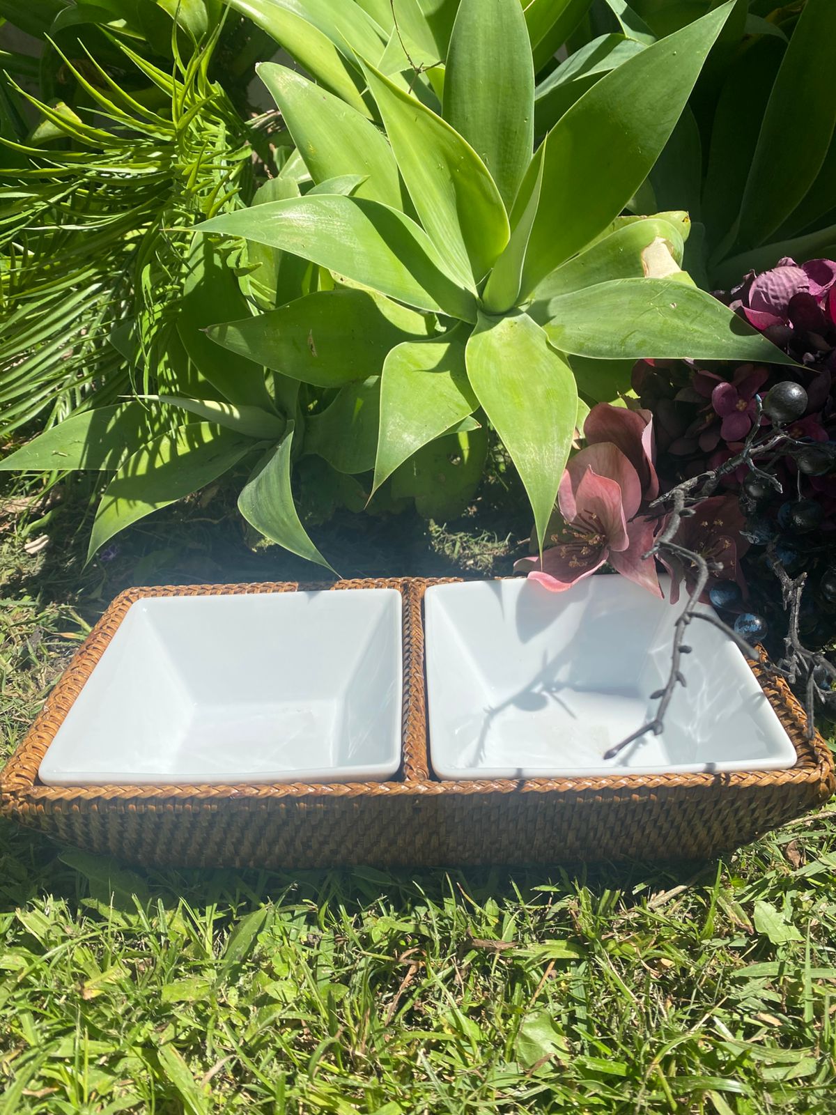 Petisqueira Maya Rattan Cerâmica