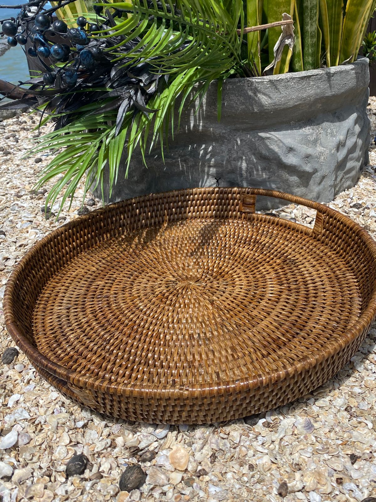 Bandeja Rattan Redonda Phuket 40cm