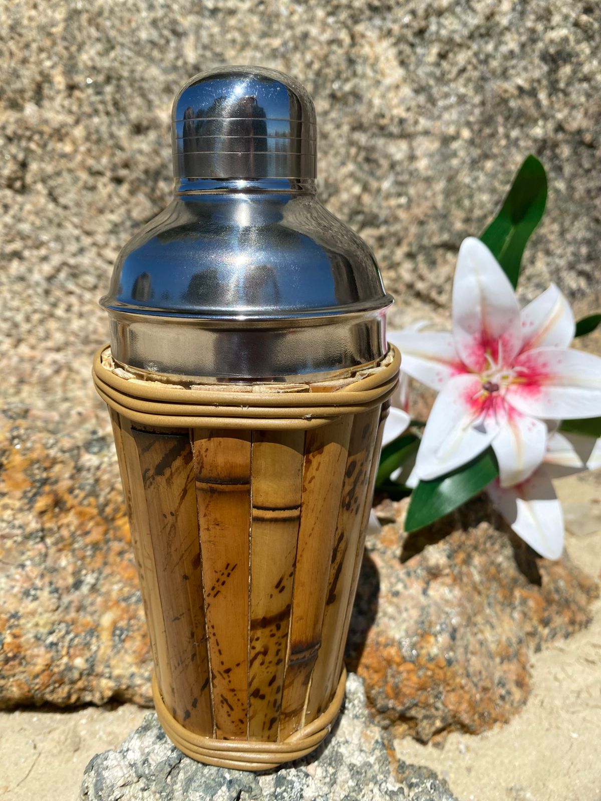 Coqueteleira Inox e Bambu