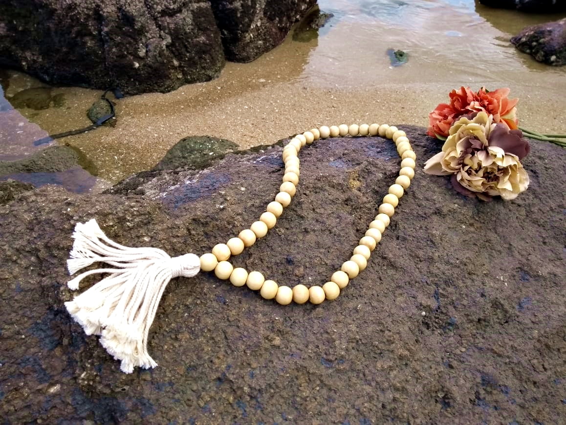 Colar Decorativo Madeira Japamala Natural