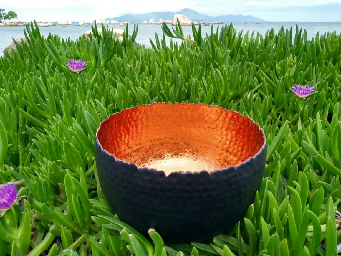 Bowl preto e cobre Mesa