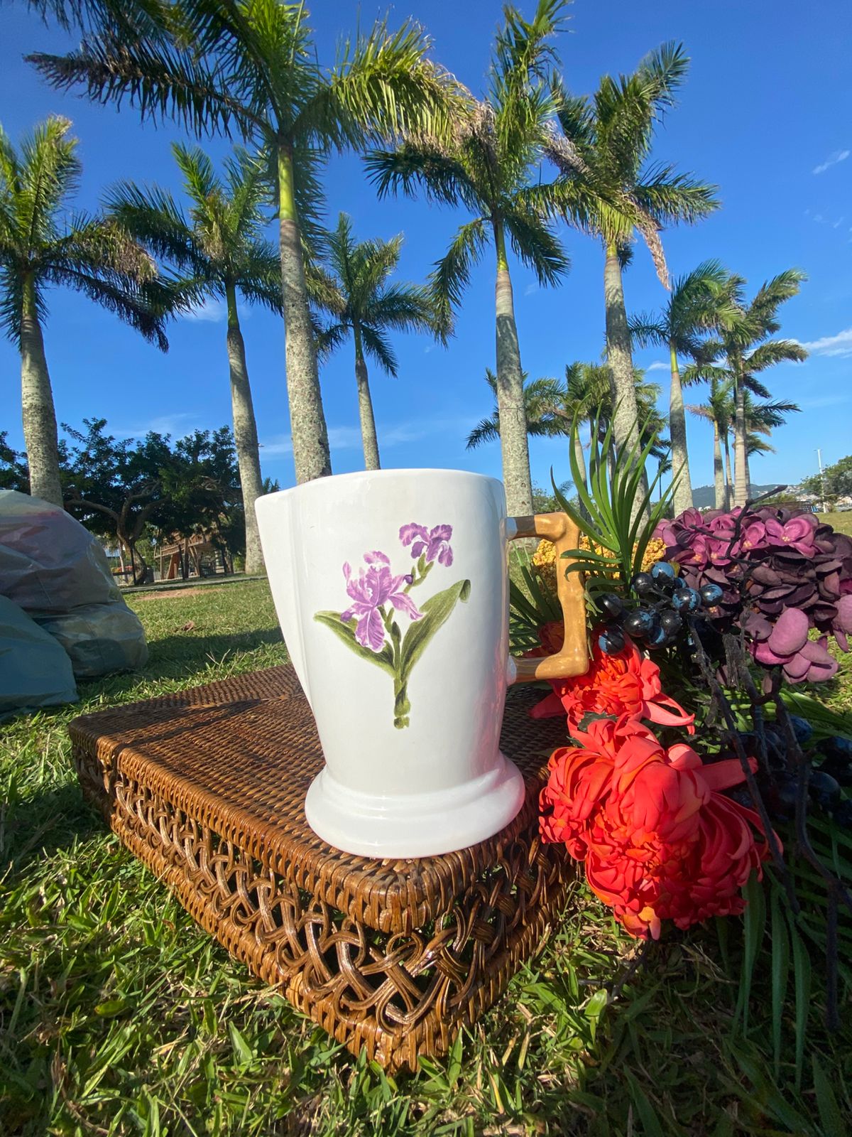 Jarra Orquídea em Porcelana