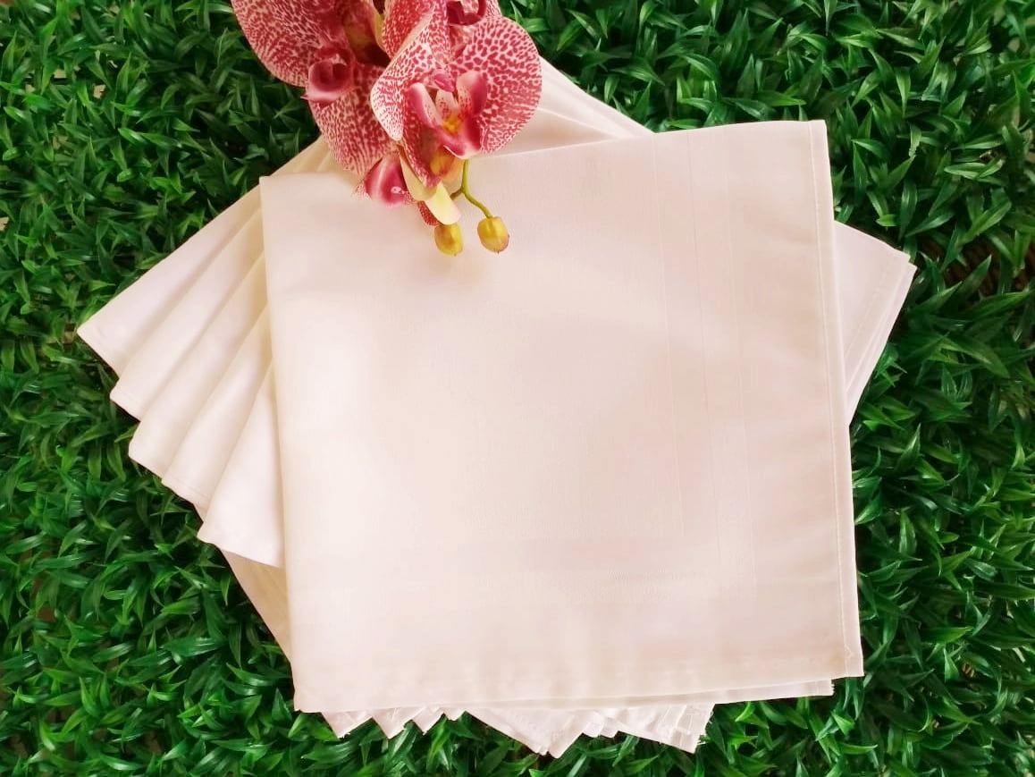 Kit de guardanapos em algodão/poliester branco