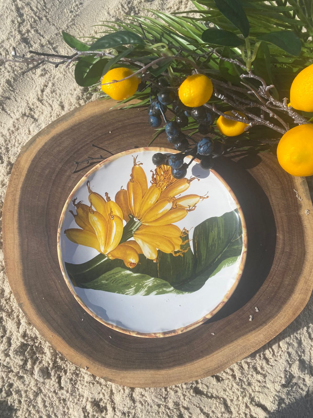 Pratos de Sobremesa Banana com 6