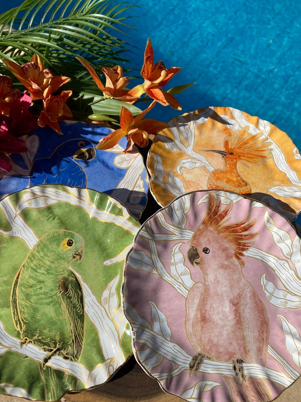 Pratos Sobremesa Vol D'or em Porcelana com 4