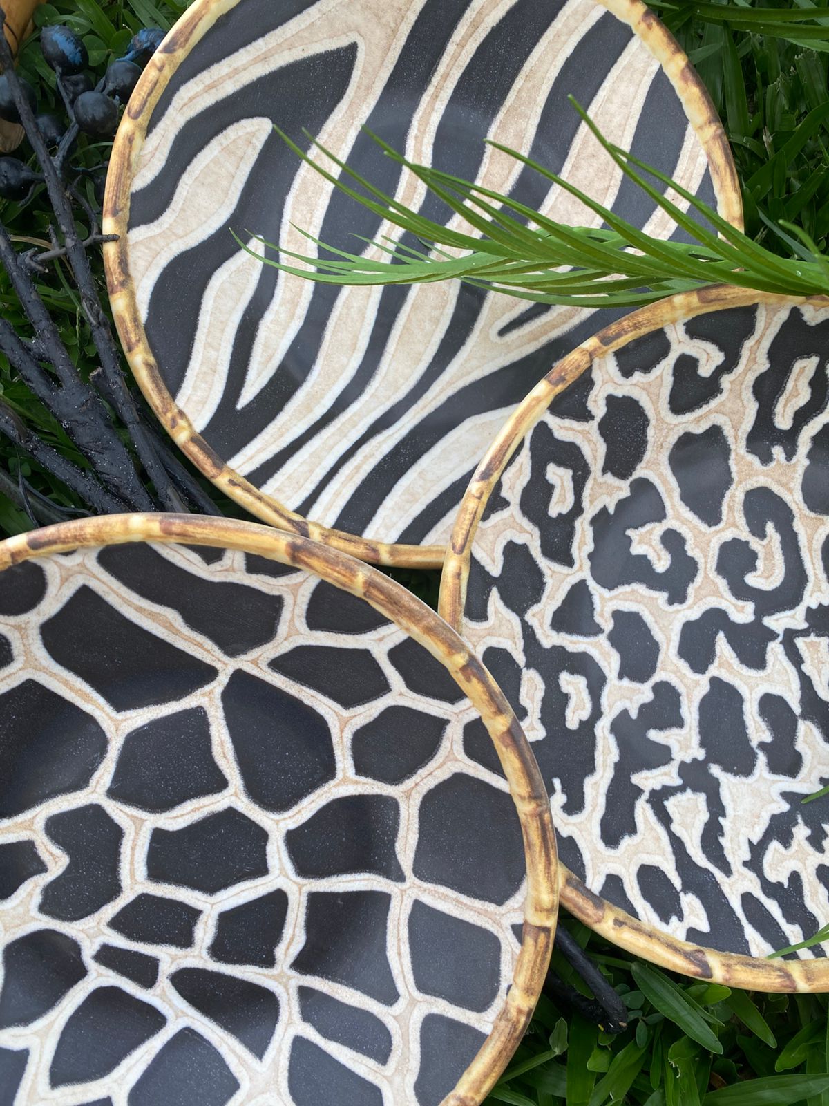 Pratos Sobremesa Animais em Porcelana com 6