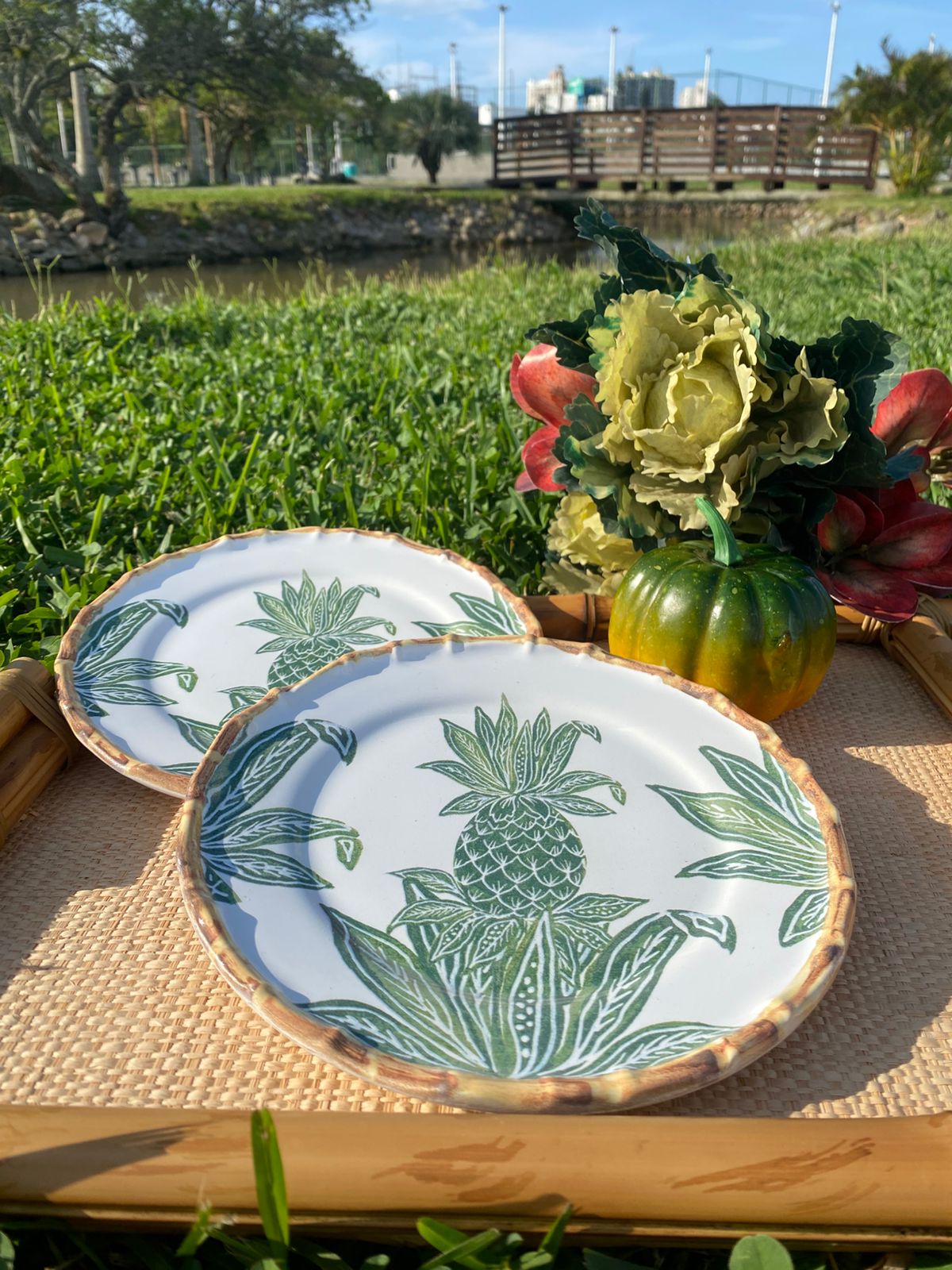 Pratos Sobremesa Jungle Dreams em Porcelana com 6