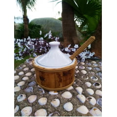 Açucareiro em Porcelana e Bambu