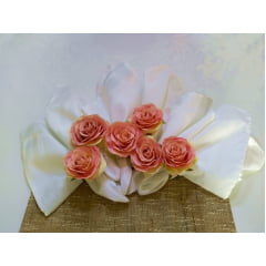 Kit com 6 anéis para guardanapo rosa