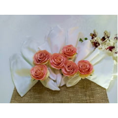 Kit com 6 anéis para guardanapo rosa