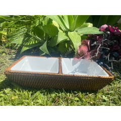 Petisqueira Maya Rattan Cerâmica