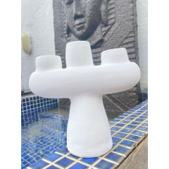 Castiçal Triplo Cerâmica