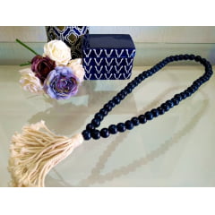 Colar Decorativo Madeira Japamala Azul