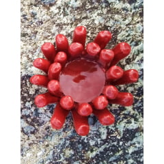 Luminária coral em resina vermelho mar