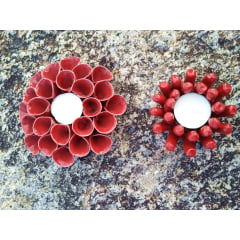 Luminária coral em resina vermelho mar