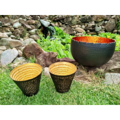 Bowl preto e cobre Mesa