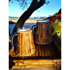 Jarra em Vidro e Bambu