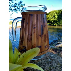 Jarra em Vidro e Bambu