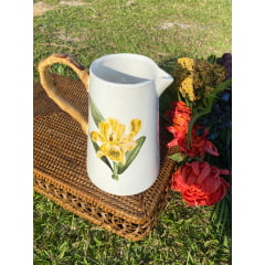 Jarra Orquídea Laranja em Porcelana