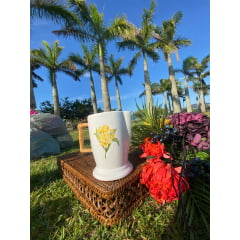 Jarra Orquídea Laranja em Porcelana