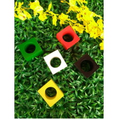 Kit com 6 anéis para guardanapos preto
