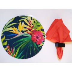 Kit com 6 anéis para guardanapos preto