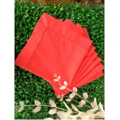 Kit com 6 guardanapos em algodão coral com ajour