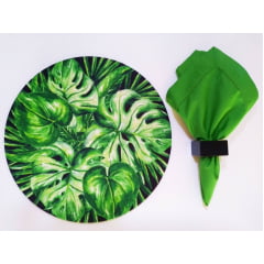 Kit com 6 guardanapos em algodão verde claro com ajour