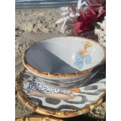 Prato Sobremesa Helo Porcelana com 6