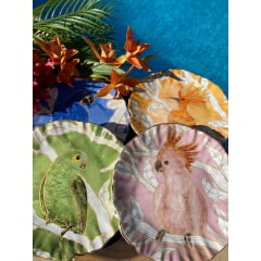 Pratos Sobremesa Vol D'or em Porcelana com 4 Pratos Sobremesa Vol D'or em Porcelana com 4