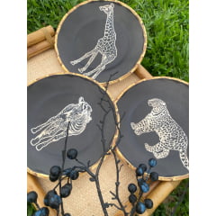 Pratos Sobremesa Animais em Porcelana com 6