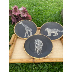 Pratos Sobremesa Animais em Porcelana com 6