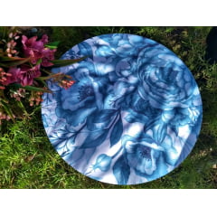 Kit de Sousplat com 6 Peças em Tecido Floral Azul