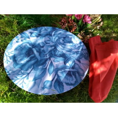 Kit de Sousplat com 6 Peças em Tecido Floral Azul