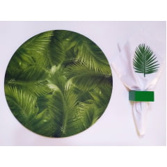 Kit de Sousplat com 4 Peças em Tecido Folhas e Palmeira