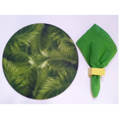 Kit de Sousplat com 4 Peças em Tecido Folhas e Palmeira