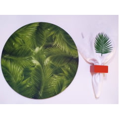Kit de Sousplat com 4 Peças em Tecido Folhas e Palmeira
