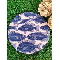 Kit de Sousplat com 6 Peças em Tecido Peixe Azul    