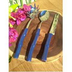 Colher de Arroz com Bambu Azul 