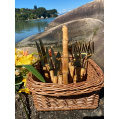 Faqueiro com 12 Dourado Tramontina e Bambu