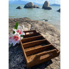 Porta Talher em Rattan Horizontal