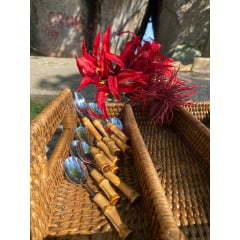 Porta Talher em Rattan Horizontal