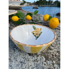 Bowl Cereal em Porcelana Orquídea Amarela e Lilás com 8