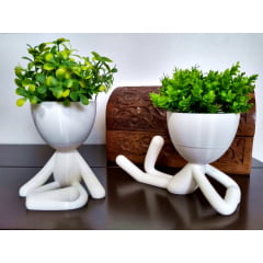 Dupla vasinho Mini Bob branco - material biodegradável