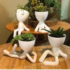 Dupla vasinho Mini Bob branco - material biodegradável