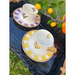 Xícara de Chá Orquídea em Porcelana com 8