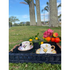 Xícara de Chá Orquídea em Porcelana com 8