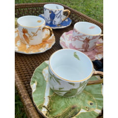 Xícara de Chá Pássaros em Porcelana com 8