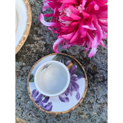 Xícaras de Café em Porcelana Orquídea Lilás c/ pires com 4